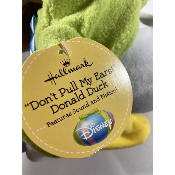 Disney/Hallmark Don't Pull My Ears Donald Duck Plush Sings Dances Green Easter - Picture 3 of 8